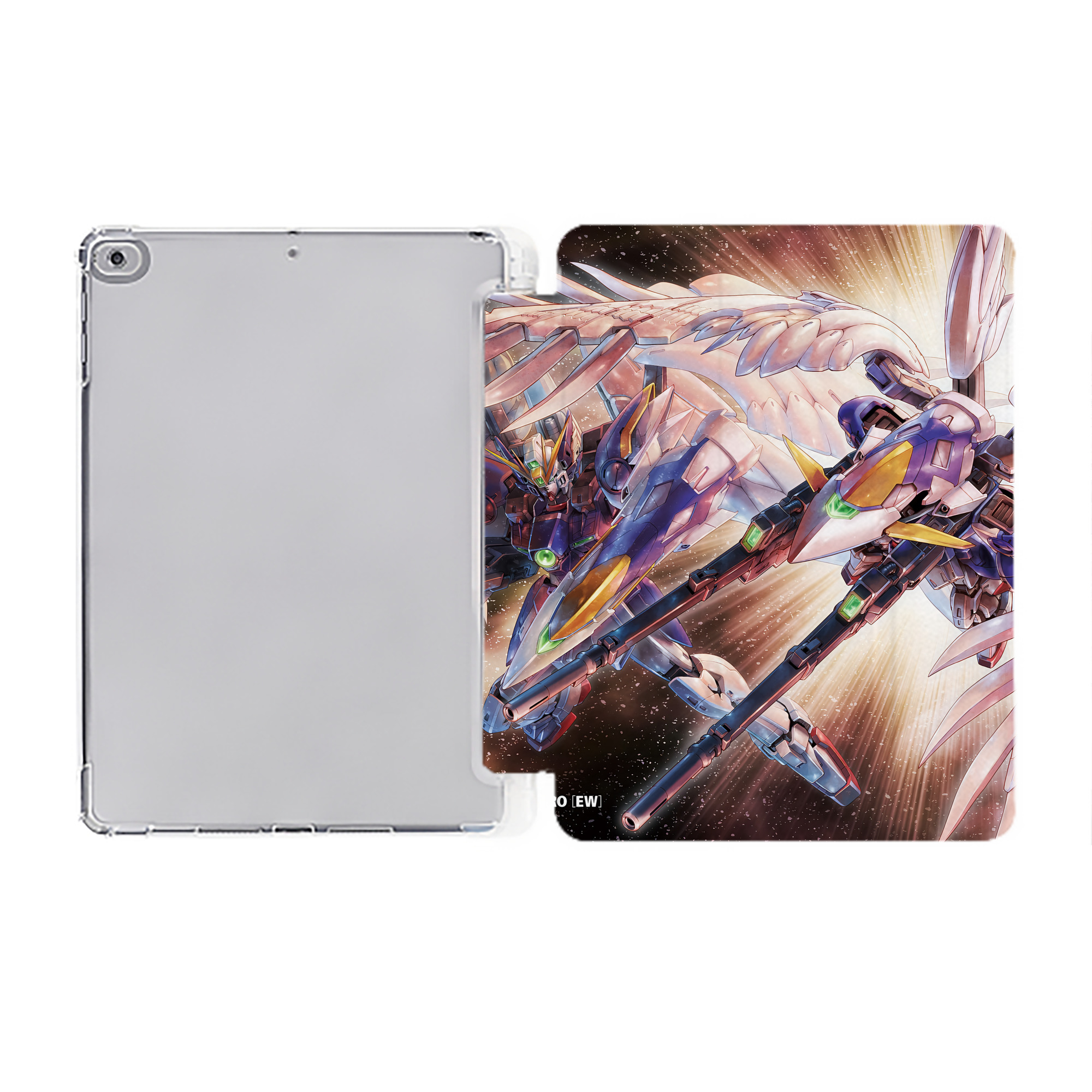 （画像用） 機動戦士ガンダム Mobile Suit Gundam IPad ケース ペン収納付き 三つ折りスタンド PUレザー×シリコン 対応機種9.5/10.5/10.9インチ